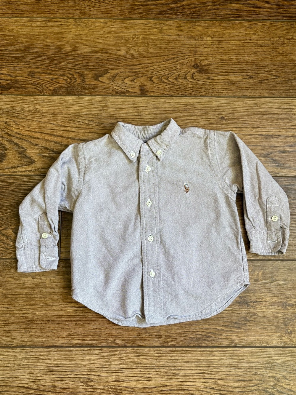 Ralph Lauren Baby Oxford Shirt Light Brown Button Down Polo Classic 18M
